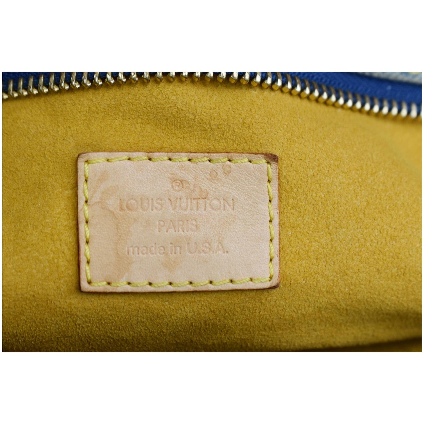 LOUIS VUITTON Cabby MM Monogram Denim Shoulder Bag Blue