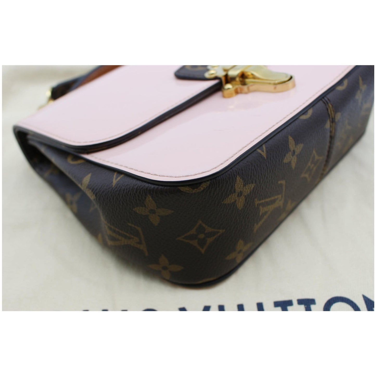 LOUIS VUITTON Cherrywood BB Patent Leather Shoulder Bag Rose Ballerine