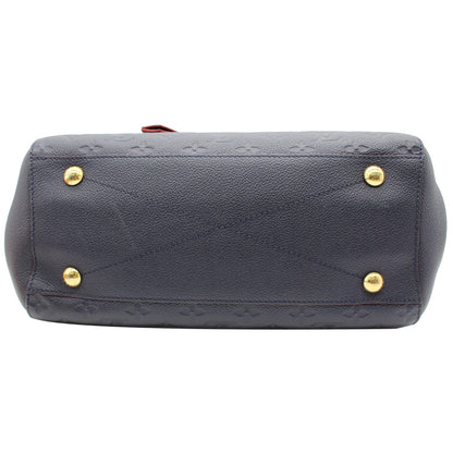LOUIS VUITTON Montaigne MM Monogram Empreinte Shoulder Bag Blue