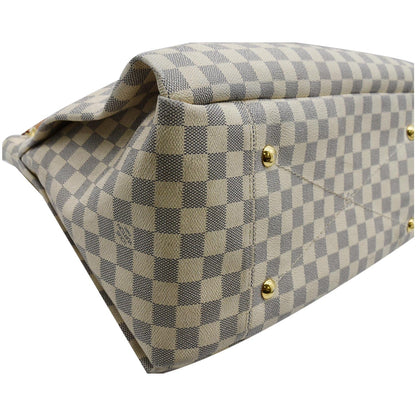 LOUIS VUITTON Artsy MM Damier Azur Shoulder Bag White