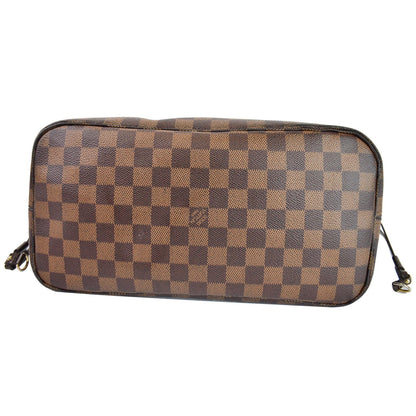 LOUIS VUITTON Neverfull MM Damier Ebene Tote Shoulder Bag Brown