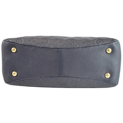 LOUIS VUITTON Ponthieu PM Empreinte Leather Shoulder Bag Blue