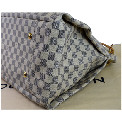 LOUIS VUITTON Artsy MM Damier Azur Shoulder Bag White