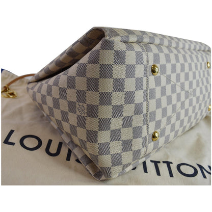LOUIS VUITTON Artsy MM Damier Azur Shoulder Bag White
