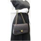 CHANEL Classic Pure Caviar Medium Double Flap Leather Shoulder Bag Black