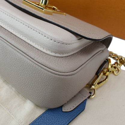 LOUIS VUITTON Lockme Tender Grained Calfskin Leather Shoulder Bag Greige