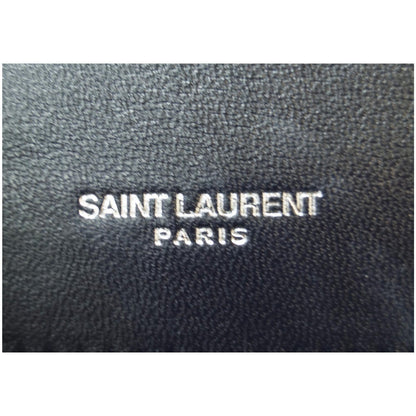 YVES SAINT LAURENT V Flap Tri-Quilt Velvet Shoulder Bag Navy Blue