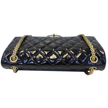 CHANEL Reissue Double Flap Patent Leather Shoulder Bag Black