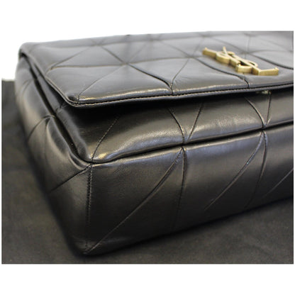 YVES SAINT LAURENT Jamie Giant Lambskin Leather Shoulder Bag Black