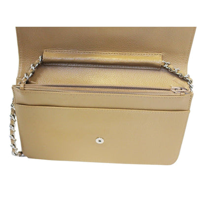 CHANEL Timeless WOC Caviar Leather Clutch Crossbody Bag Beige