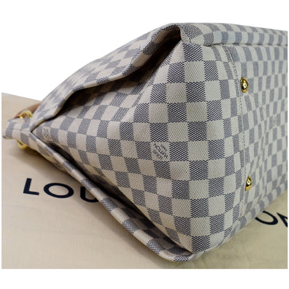 LOUIS VUITTON Artsy MM Damier Azur Shoulder Bag White