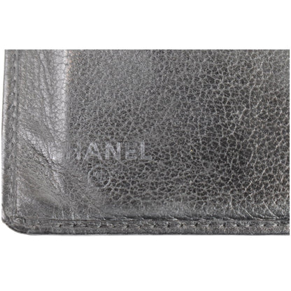 CHANEL Camellia Leather Wallet on Chain Shoulder Bag Black
