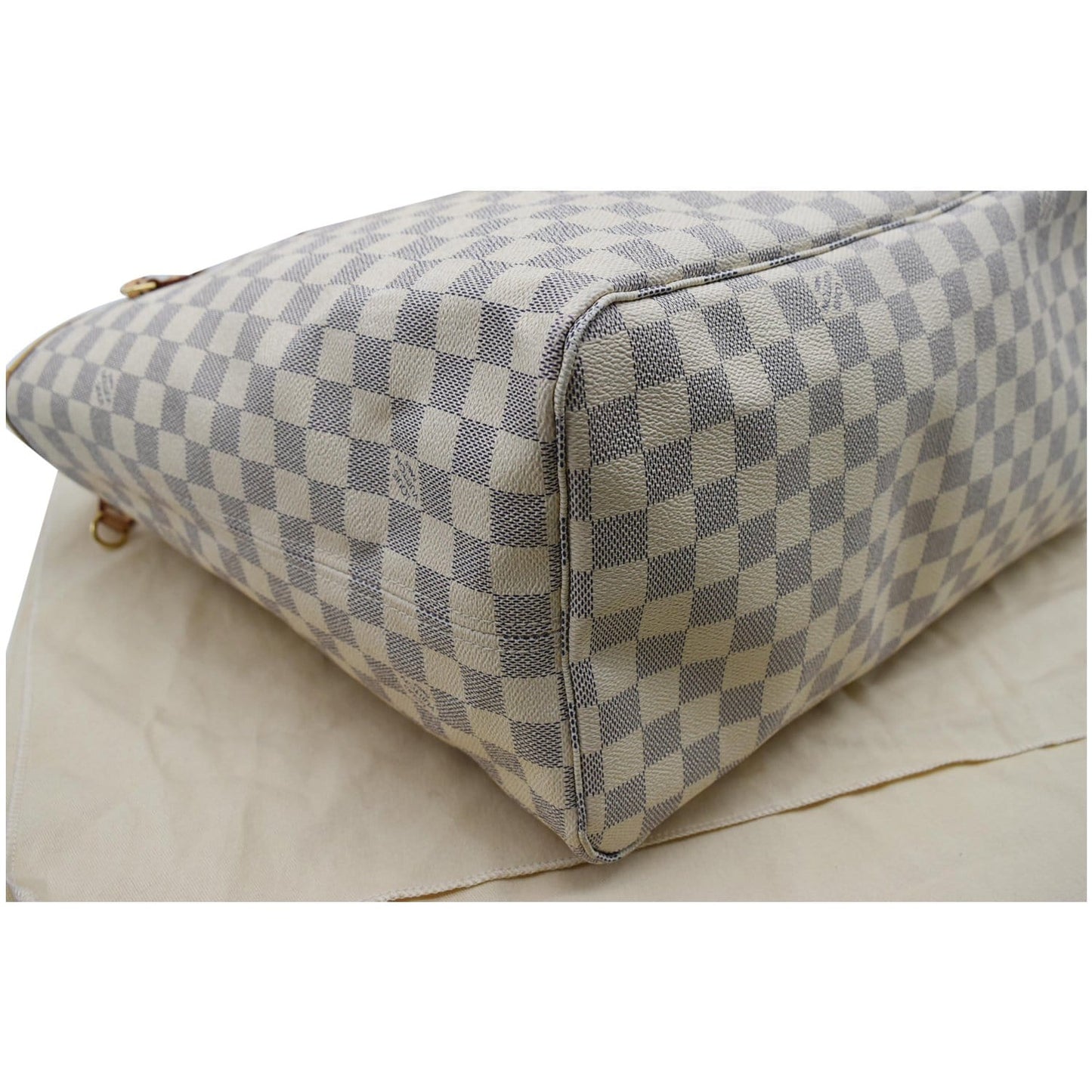 LOUIS VUITTON Neverfull GM Damier Azur Tote Shoulder Bag White