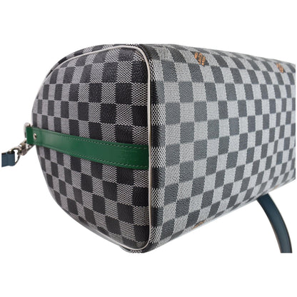 LOUIS VUITTON Speedy 30 Bandouliere Damier Shoulder Bag Black White
