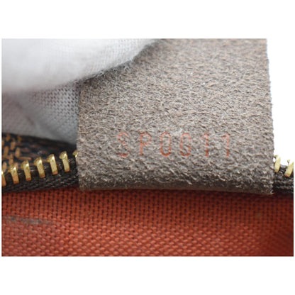LOUIS VUITTON Trousse Damier Ebene Makeup Pochette Clutch Bag Brown