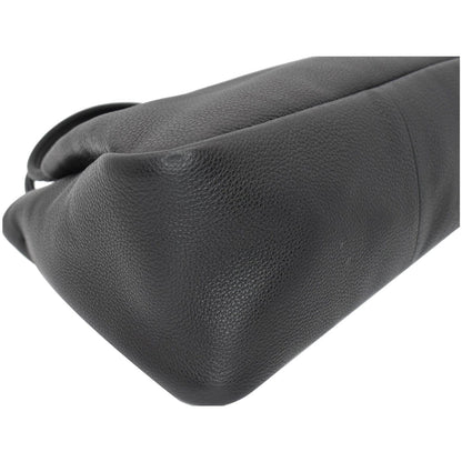 PRADA Flou Large Leather Shoulder Bag Black