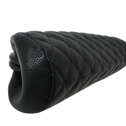 CHANEL Timeless Caviar Quilted Leather Clutch Black