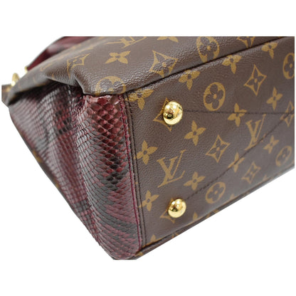LOUIS VUITTON Pallas Python Monogram Canvas Shoulder Bag Bordeaux