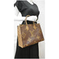 LOUIS VUITTON Onthego MM Giant Monogram Canvas Tote Shoulder Bag Brown