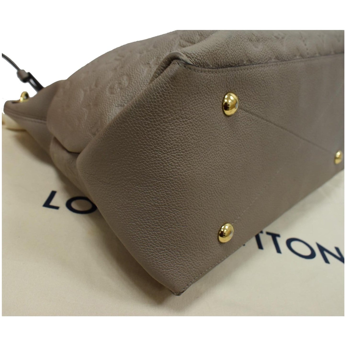 LOUIS VUITTON Maida Monogram Empreinte Leather Hobo Shoulder Bag Tourterelle