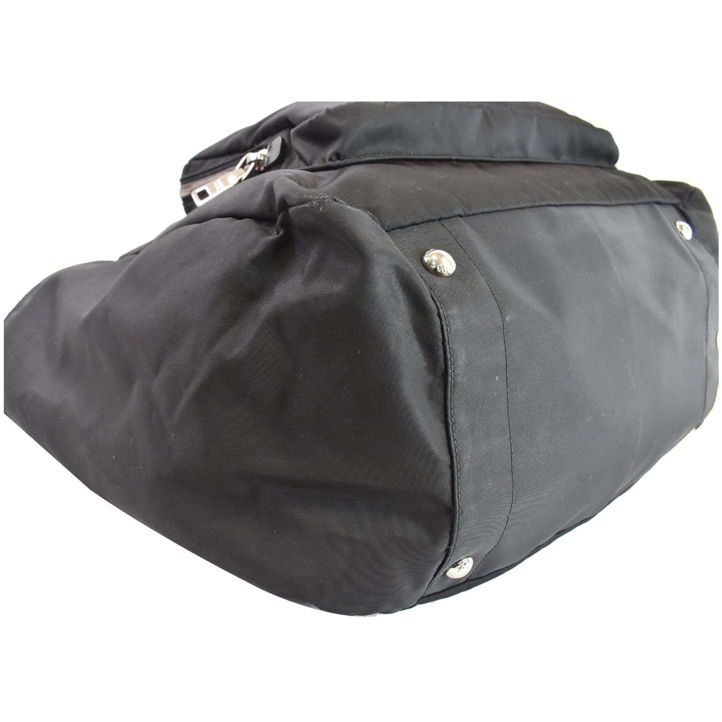 PRADA Vela Nylon Baby Shoulder Bag Black