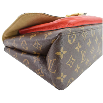 LOUIS VUITTON Marignan Monogram Canvas Shoulder Bag Coquelicot