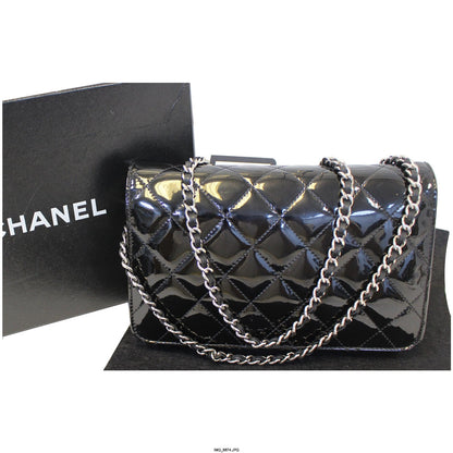 CHANEL Wallet On Chain Patent Leather Shoulder Crossbody Bag