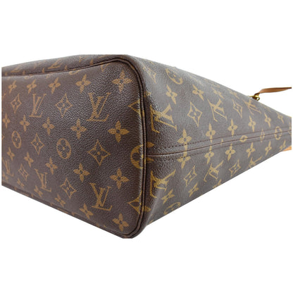 LOUIS VUITTON Neverfull Monogram Canvas Tote Shoulder Bag Brown