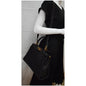 FENDI Peekaboo Medium Whipstitch Leather Satchel Shoulder Bag Black