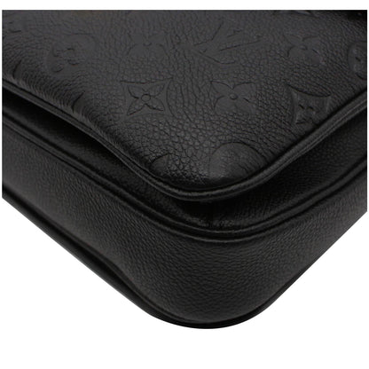 LOUIS VUITTON Metis Pochette Empreinte Leather Shoulder Bag Black