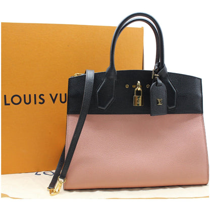 LOUIS VUITTON City Steamer MM Leather Shoulder Bag Magnolia