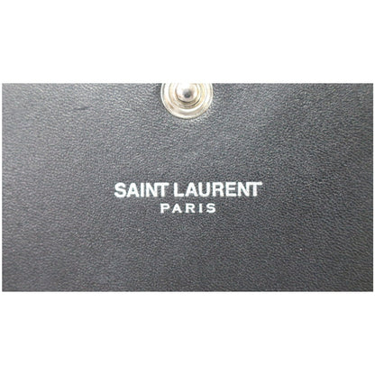 YVES SAINT LAURENT Kate Stars Leather Chain Clutch Crossbody Bag Black