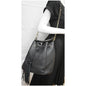 GUCCI Miss Bamboo Medium Leather Bucket Shoulder Handbag Black 387613