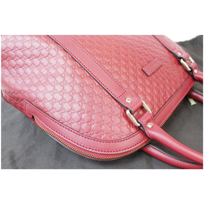 GUCCI Dome Medium Microguccissima Leather Shoulder Bag Red 449663
