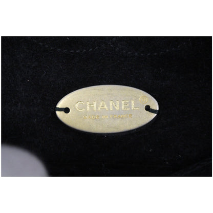 CHANEL Classic Pure Caviar Medium Double Flap Leather Shoulder Bag Black