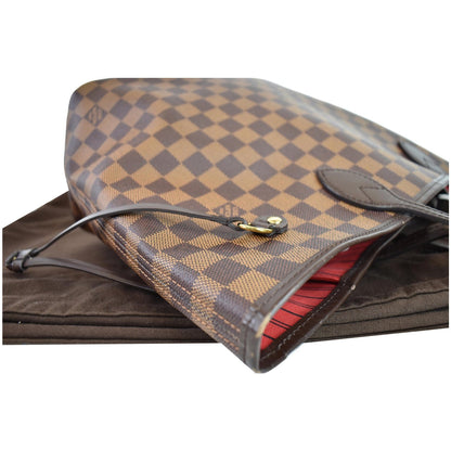 LOUIS VUITTON Neverfull MM Damier Ebene Shoulder Bag Brown