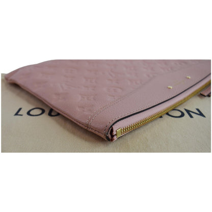 LOUIS VUITTON Daily Pouch Monogram Empreinte Leather Clutch Rose Poudre