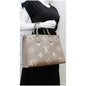 LOUIS VUITTON Onthego MM Giant Monogram Empreinte Shoulder Bag Tourterelle
