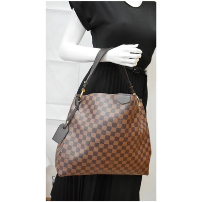 LOUIS VUITTON Graceful MM Damier Ebene Shoulder Bag Brown
