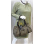 FENDI Zucchino Canvas Shoulder Bag Brown