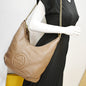 GUCCI Soho Pebbled Calfskin Leather Chain Shoulder Bag Maple Brown 308981