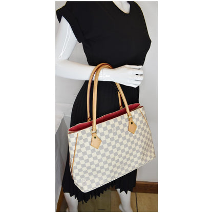 LOUIS VUITTON Calvi Damier Azur Shoulder Bag White
