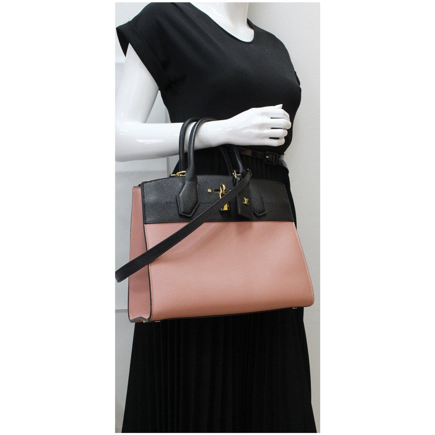 LOUIS VUITTON City Steamer MM Leather Shoulder Bag Magnolia