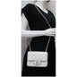 CHANEL Mini Square Flap Quilted Leather Shoulder Bag Metallic Silver