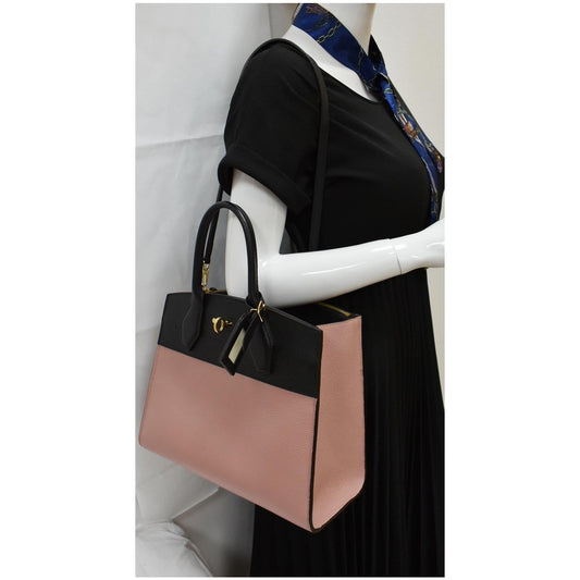 LOUIS VUITTON City Steamer MM Leather Shoulder Bag Magnolia