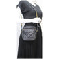 YVES SAINT LAURENT 80's Vanity Quilted Grain De Poudre Leather Shoulder Bag Black