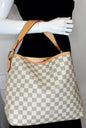 LOUIS VUITTON Delightful PM Damier Azur Shoulder Hobo Bag White