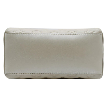 LOUIS VUITTON Speedy Limited Edition Bandouliere 22 Embossed Leather Shoulder Bag Ivory