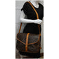 LOUIS VUITTON Saumur 35 Monogram Canvas Shoulder Bag Brown