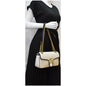 GUCCI Torchon GG Marmont Small Calfskin Matelasse Shoulder Bag White
